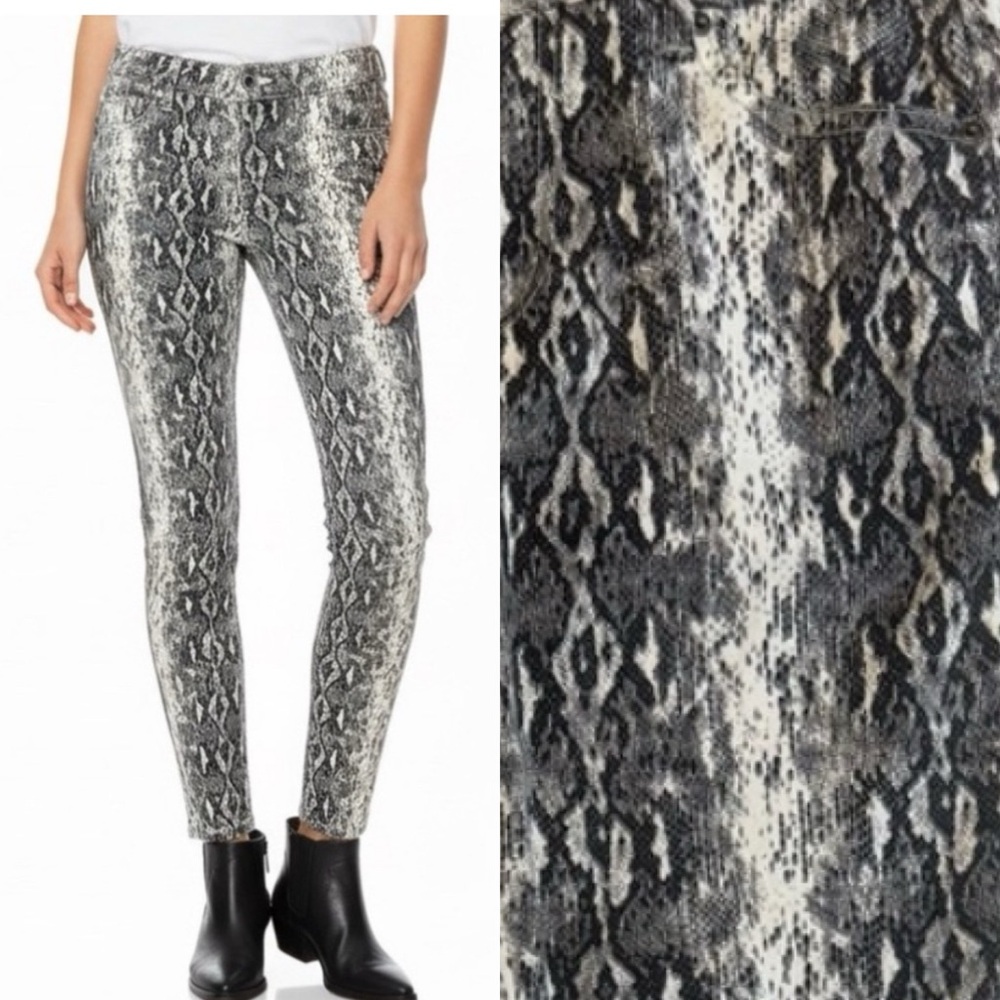 BBJ Los Angeles Snakeskin Animal Print Skinny Ankle Jeans 7/28